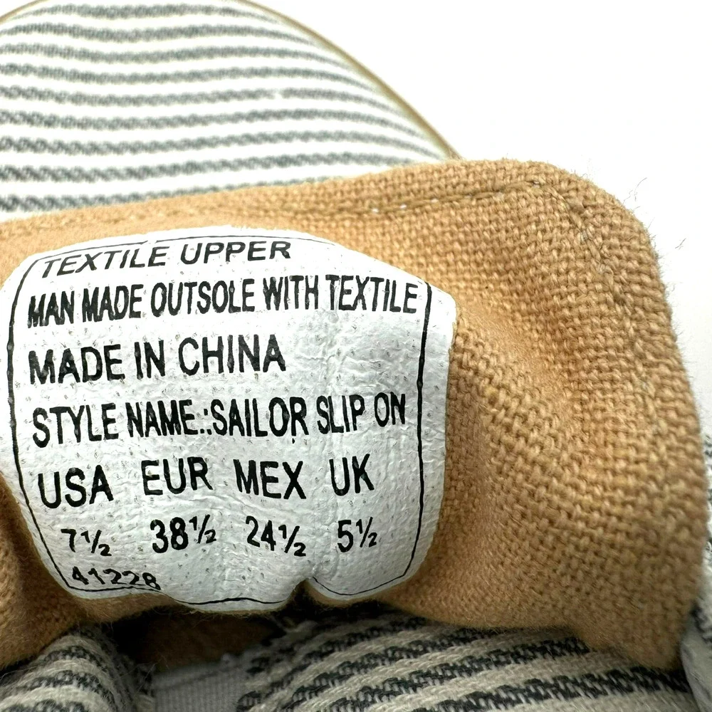 MARGARITAVILLE Women's‎ 7.5 Sailor Slip On Canvas Knot Striped Mule Flats Shoes